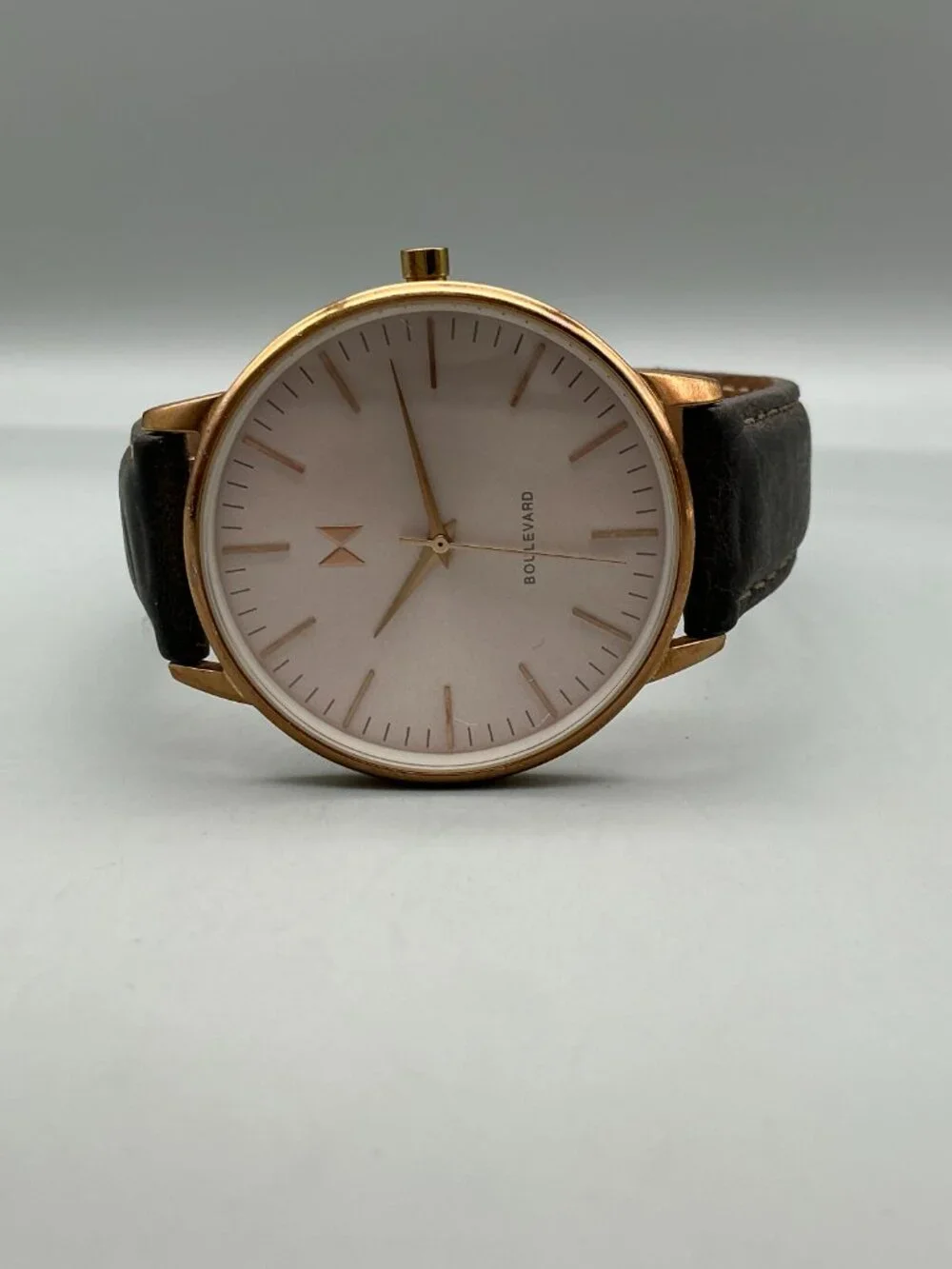 MVMT Boulevard Santa Monica Womens Watch 38mm Rose Gold Tone Leather New Battery